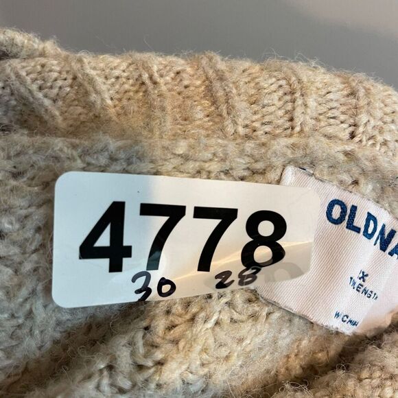 Old Navy Women Beige Sweater 2X Tunic Knit Turtleneck Classic Neutral Thick - Picture 3 of 11